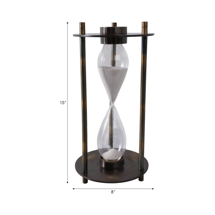 15" PERTH BRONZE ALUMINUM COMPASS HOURGLASS