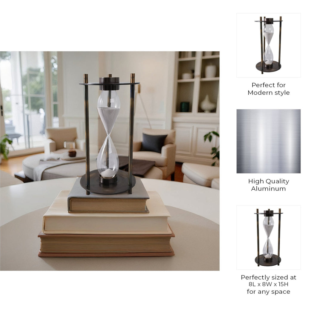 15" PERTH BRONZE ALUMINUM COMPASS HOURGLASS