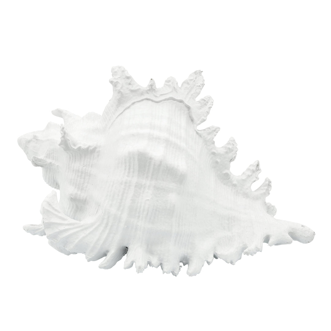 POLYRESIN 7" CONCH SHELL DECOR, WHITE