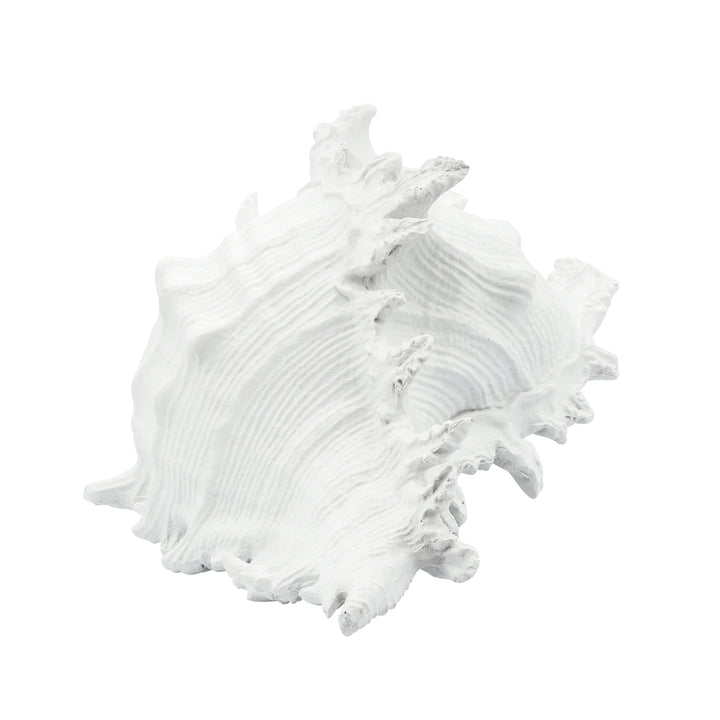 POLYRESIN 7" CONCH SHELL DECOR, WHITE