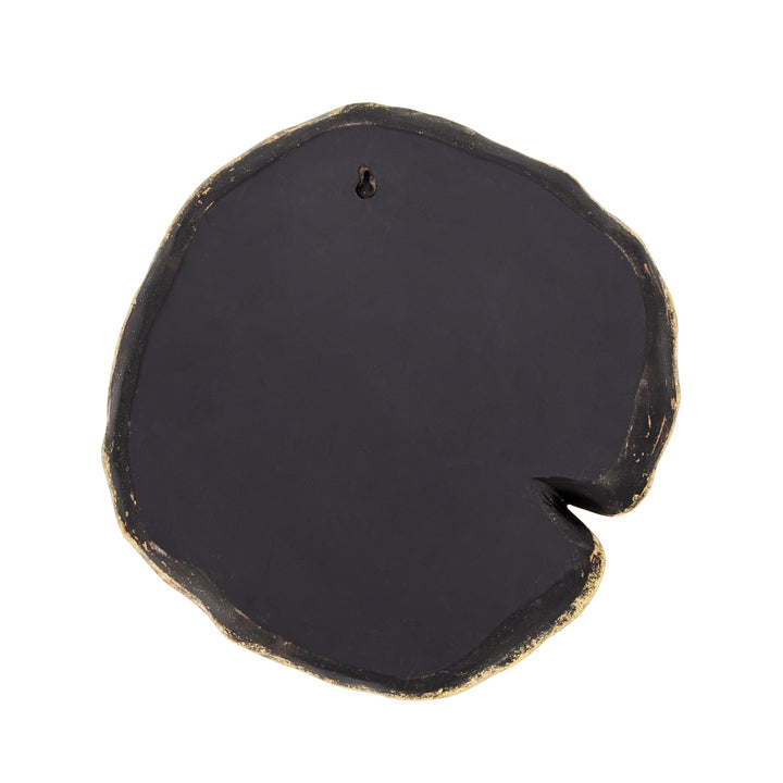 POLYRESIN 14" LOTUS WALL DECOR, BLACK