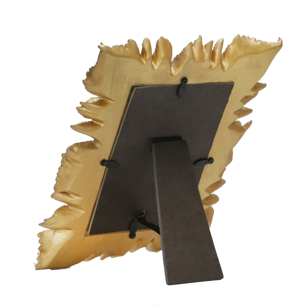 POLYRESIN 4X6 LEAF PHOTO FRAME, GOLD