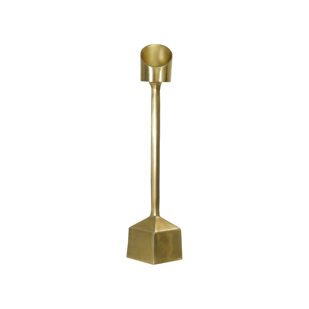 ALUMINUM 27" PILLAR CANDLE HOLDER, GOLD