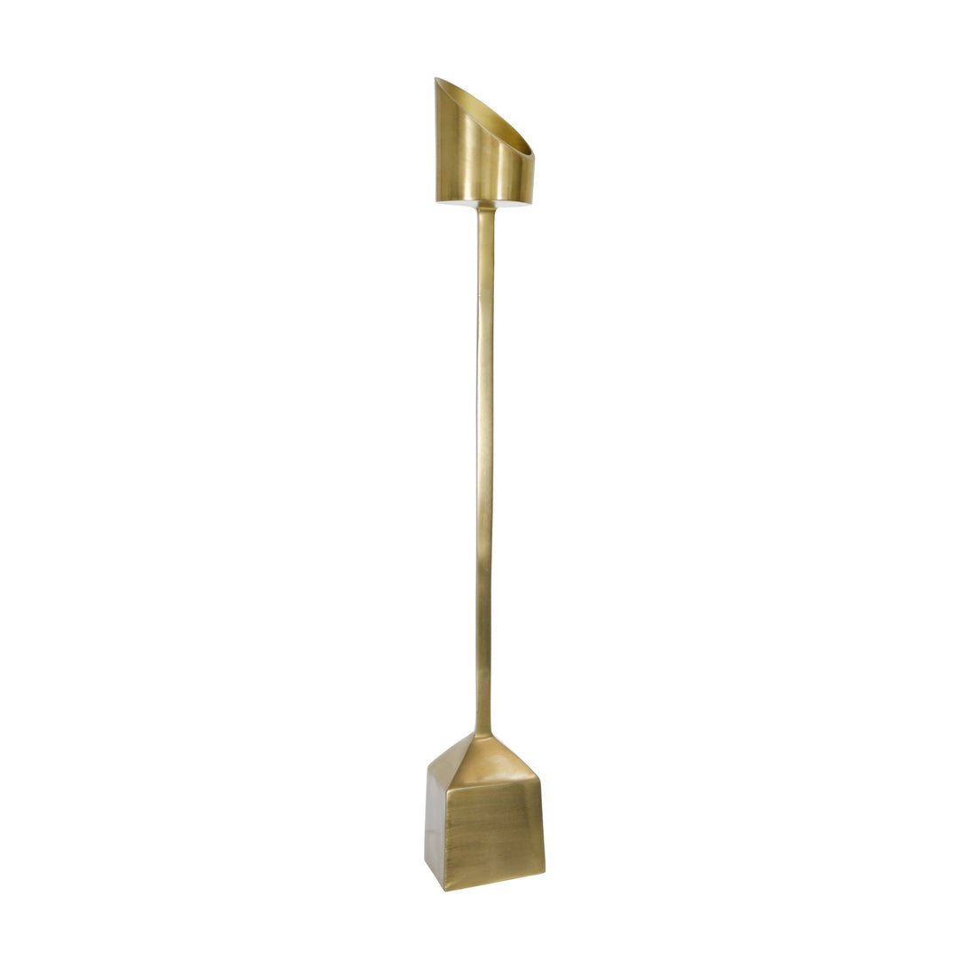 ALUMINUM 31" PILLAR CANDLE HOLDER, GOLD