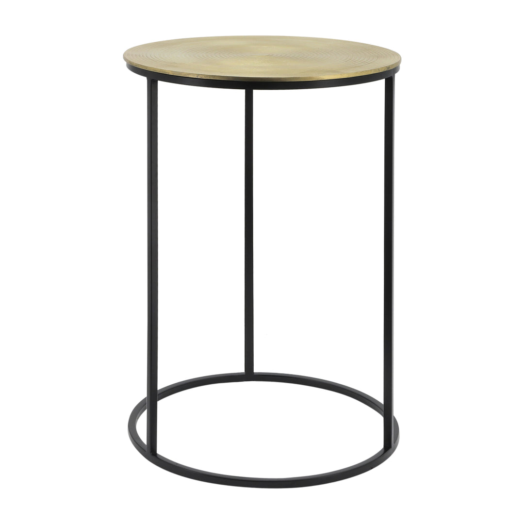 S/2 METAL 20/23" ROUND SIDE TABLE, MATTE BLACK