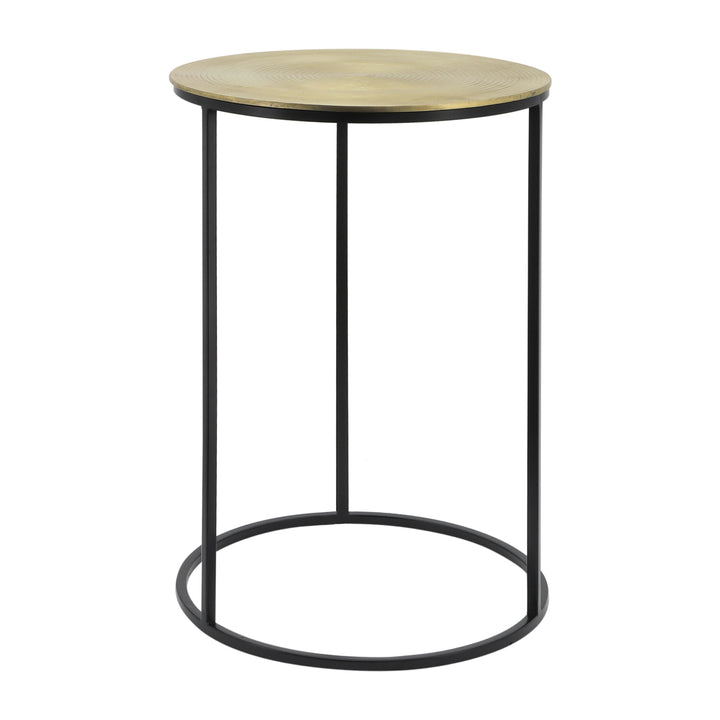 S/2 METAL 20/23" ROUND SIDE TABLE, MATTE BLACK