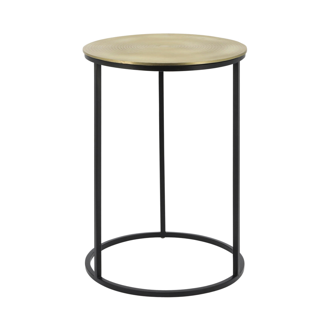 S/2 METAL 20/23" ROUND SIDE TABLE, MATTE BLACK