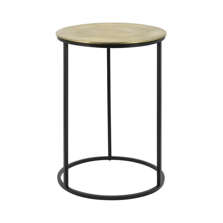S/2 METAL 20/23" ROUND SIDE TABLE, MATTE BLACK