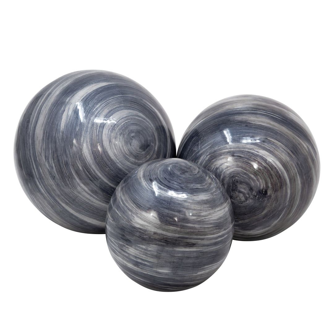 S/3 4/5/6" METAL ORBS, BLUE GRAY