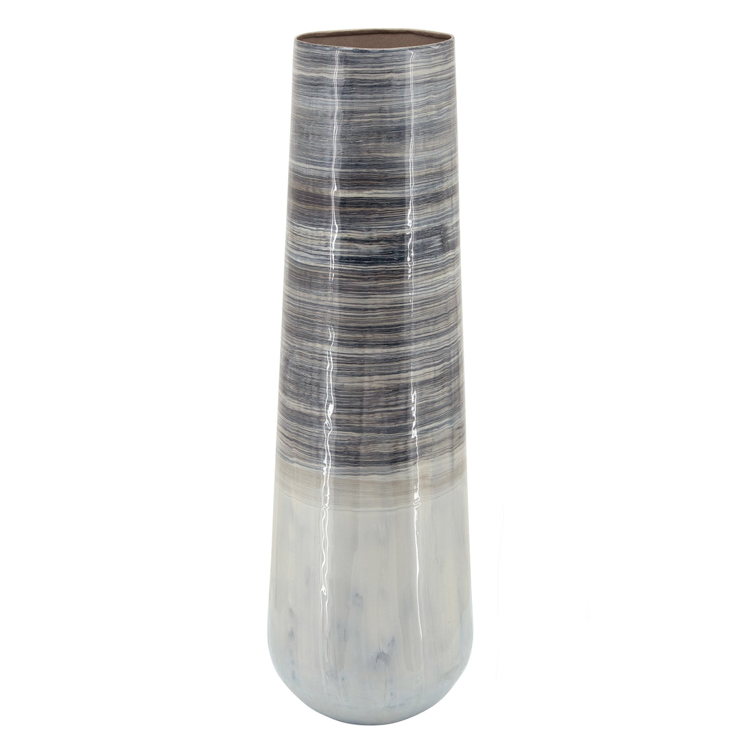 METAL 24"H ALABASTRON VASE, GRAY MULTI