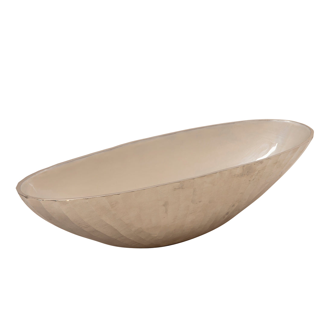 S/2 ALUMINUM 22/24" OVAL BOWL, SILVER