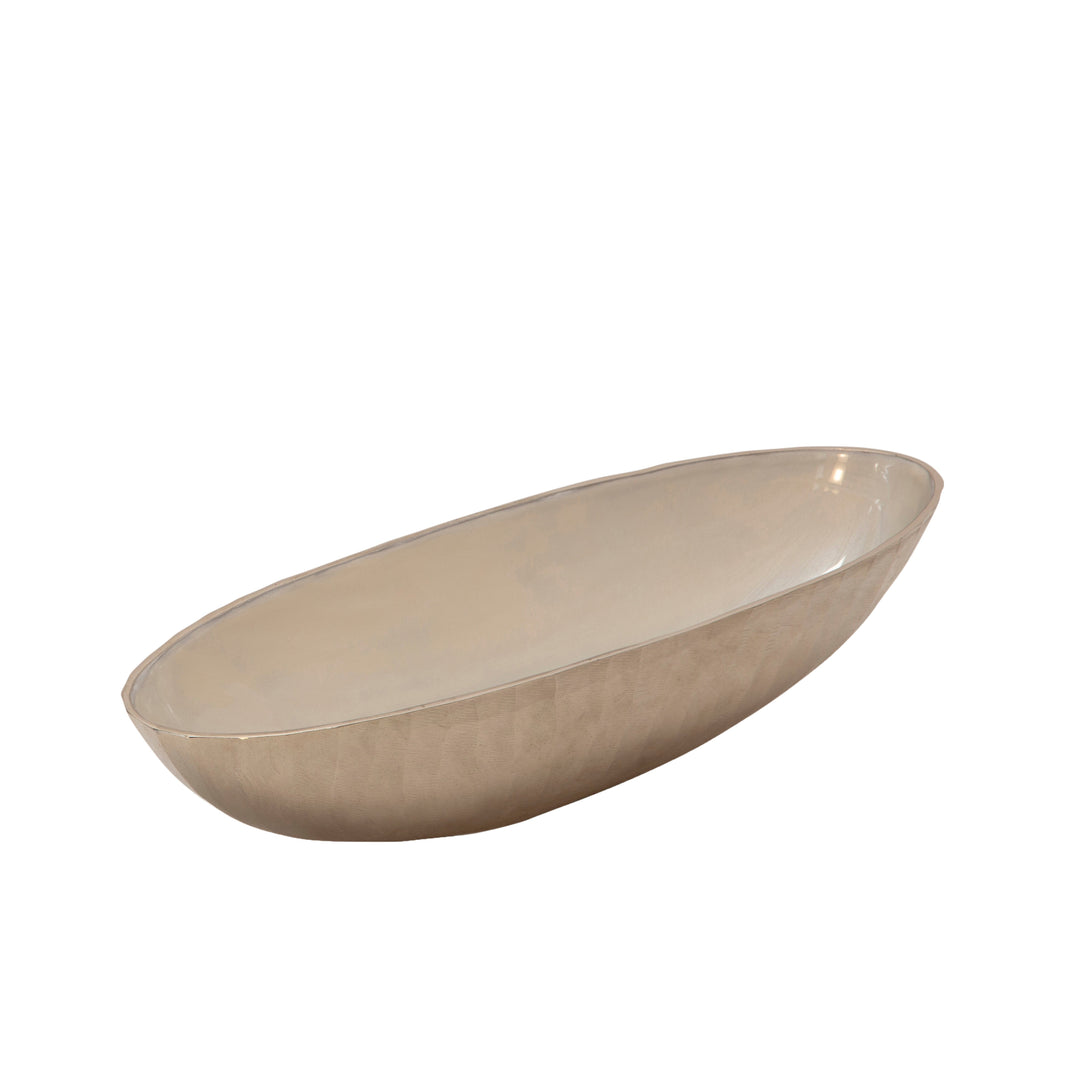 S/2 ALUMINUM 22/24" OVAL BOWL, SILVER
