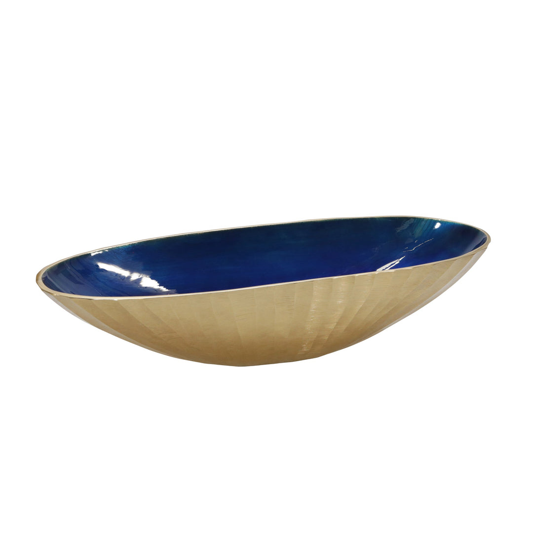 S/2 ALUMINUM 22/24" OVAL BOWL, CHAMPAGNE GOLD