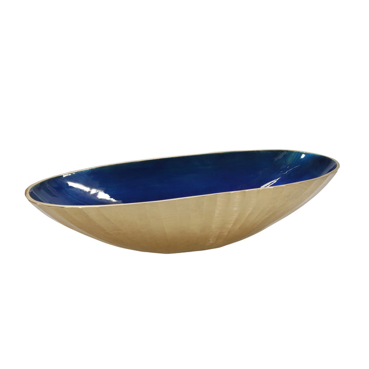 S/2 ALUMINUM 22/24" OVAL BOWL, CHAMPAGNE GOLD
