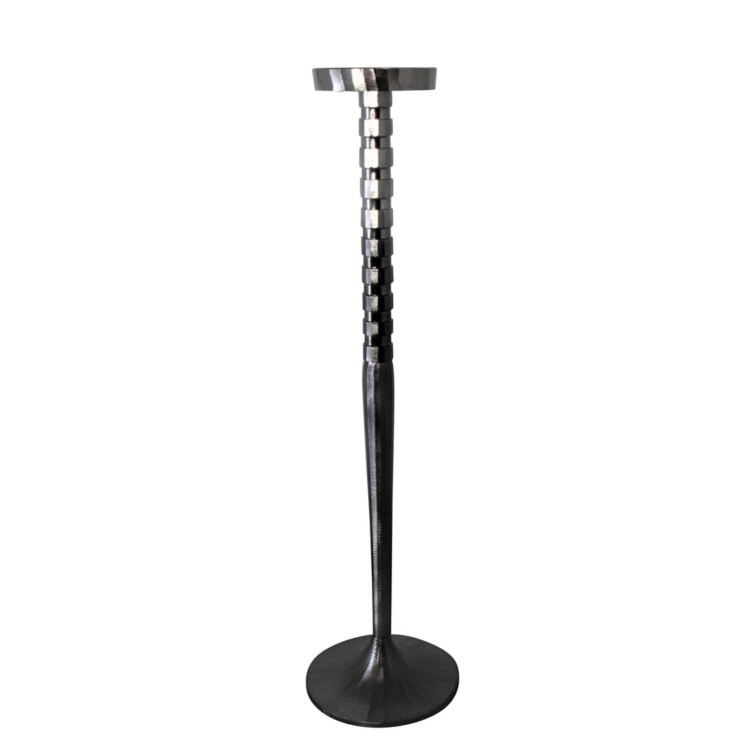 METAL 31"H PILLAR CANDLE HOLDER, SILVER