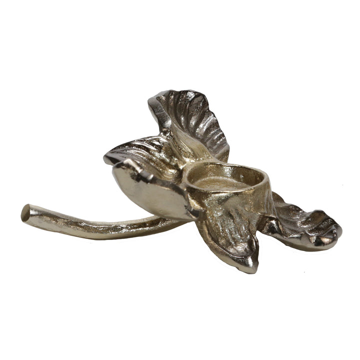 METAL 8" LOTUS TEALIGHT CANDLE HOLDER, GOLD