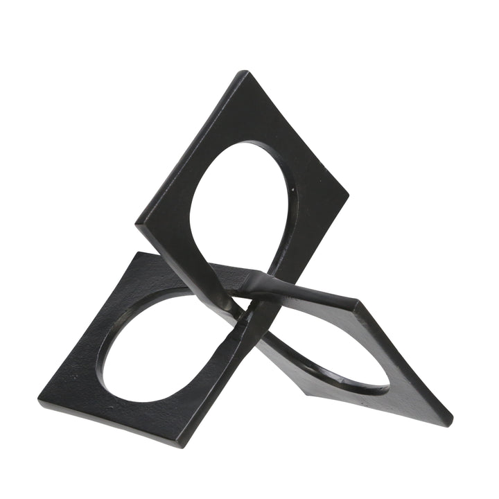 METAL 9" LINKED SQUARE DECOR, BLACK