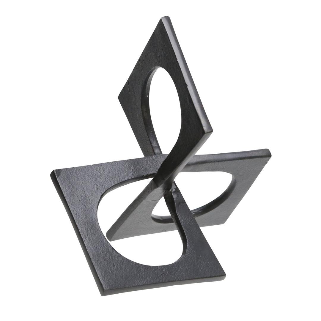 METAL 9" LINKED SQUARE DECOR, BLACK