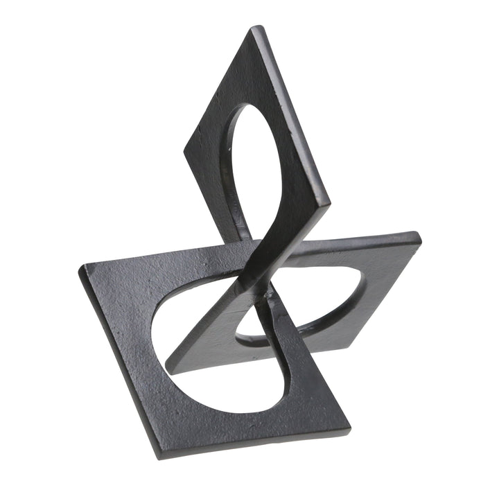 METAL 9" LINKED SQUARE DECOR, BLACK