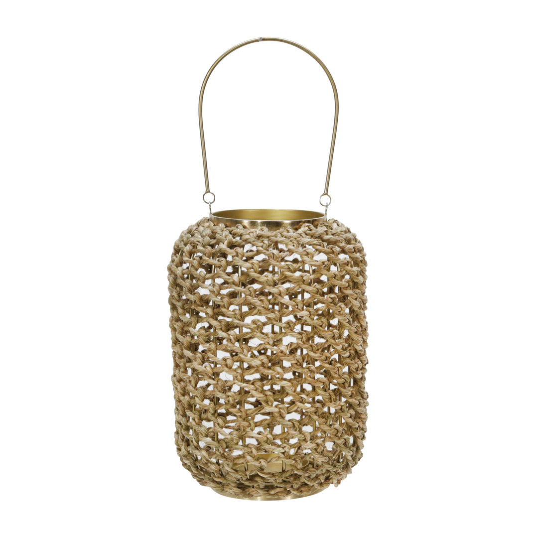 RATTAN 10"H HURRICANE LANTERN, NATURAL