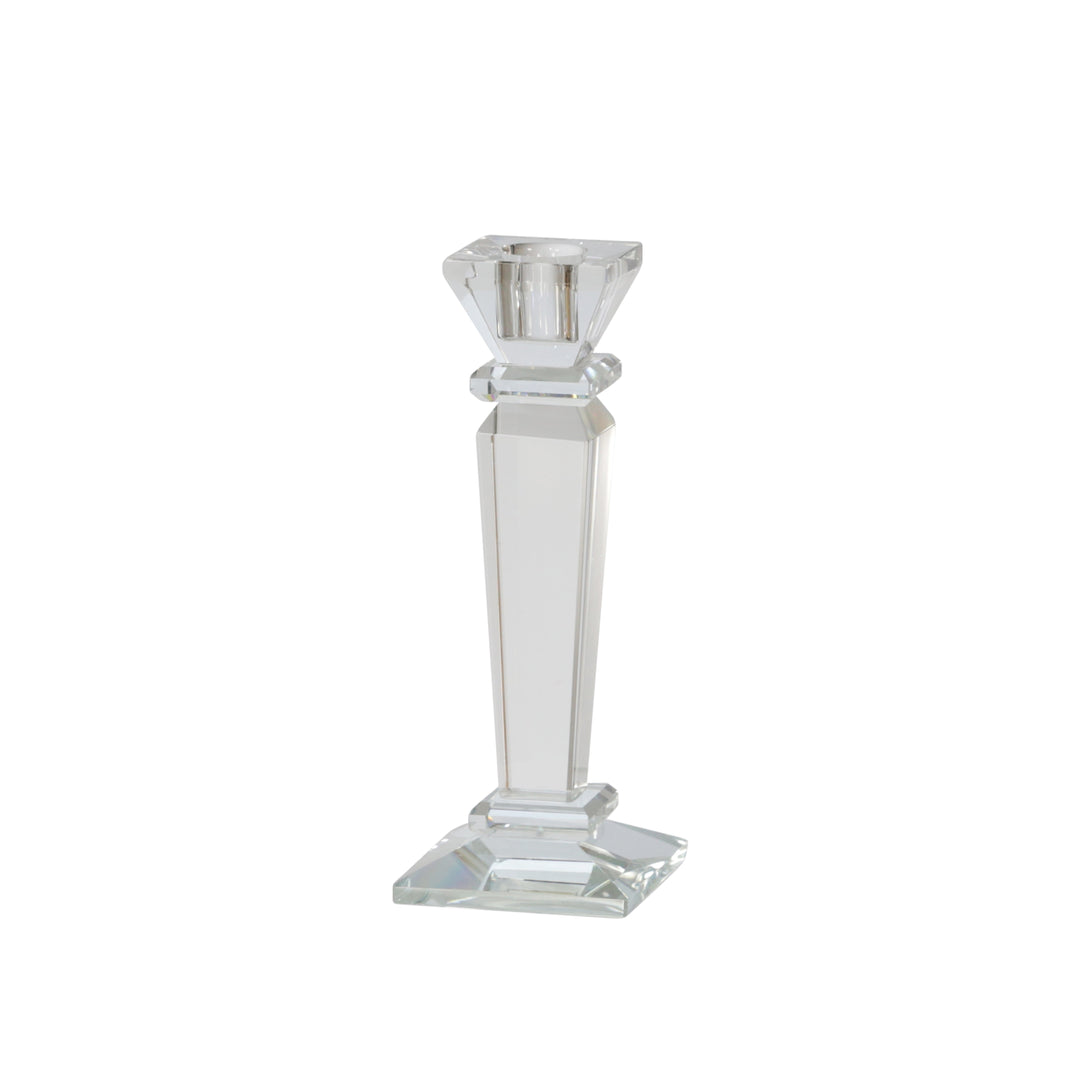 GLASS 7" CANDLE HOLDER, CLEAR