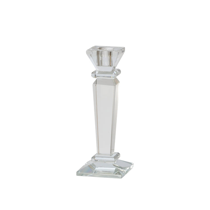 GLASS 7" CANDLE HOLDER, CLEAR