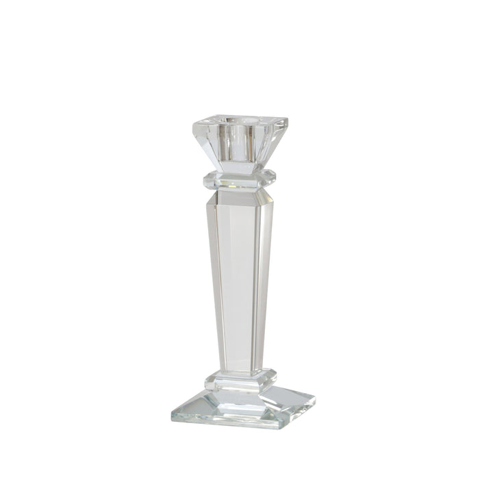 GLASS 7" CANDLE HOLDER, CLEAR