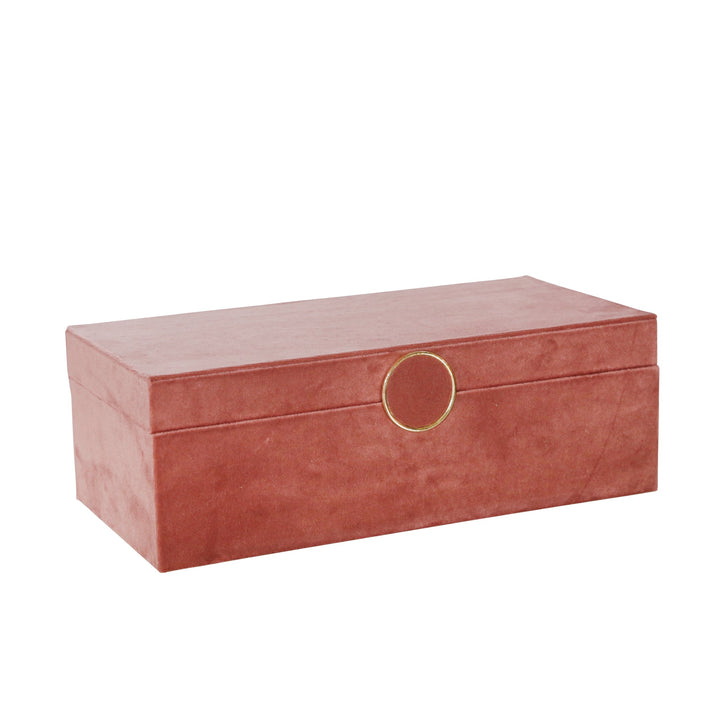 S/2 WOOD 10/12" VELVET JEWELRY BOX, BL