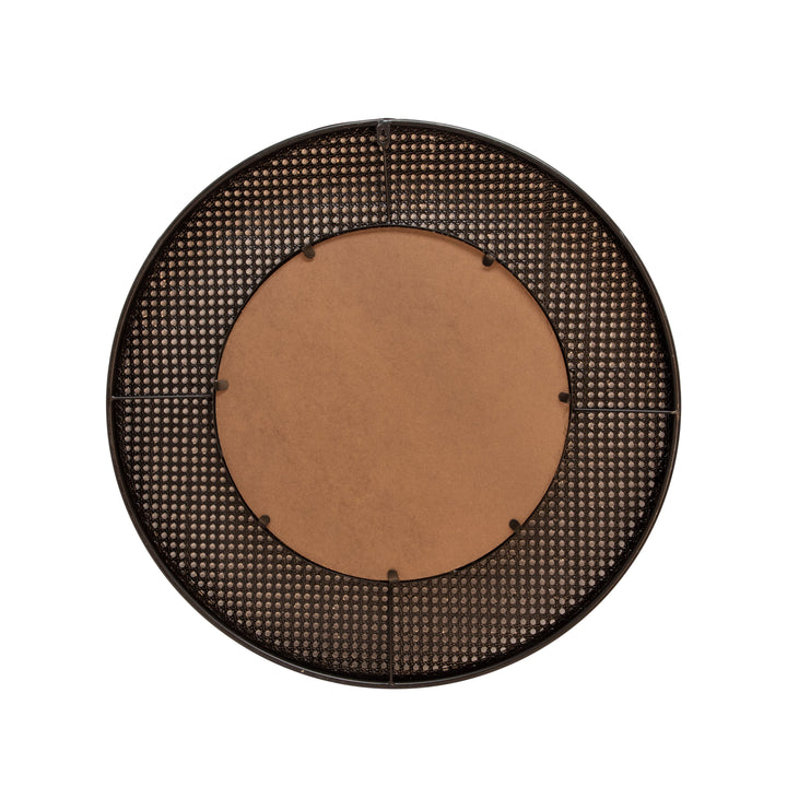 WOOD 28" WICKER MIRROR, BROWN