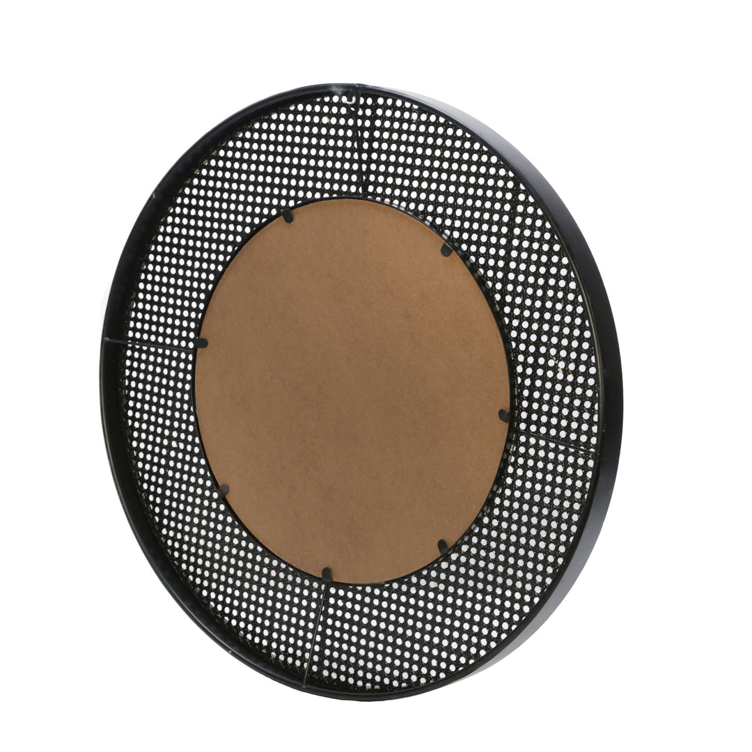 WOOD 28" WICKER MIRROR, BROWN