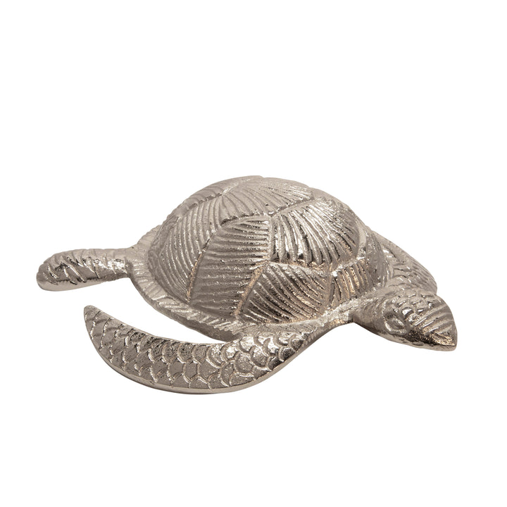 METAL 11.5" TURTLE, SILVER