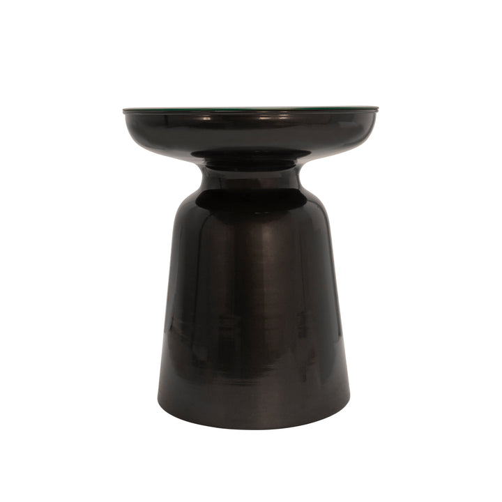 Metal Side Table W/Mirror Top