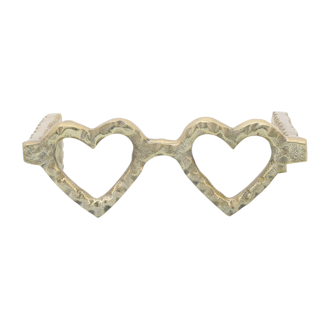 METAL HEART SHAPED GLASSES, GOLD