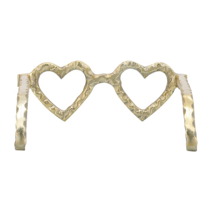 METAL HEART SHAPED GLASSES, GOLD