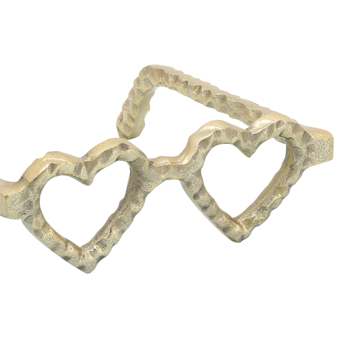 METAL HEART SHAPED GLASSES, GOLD