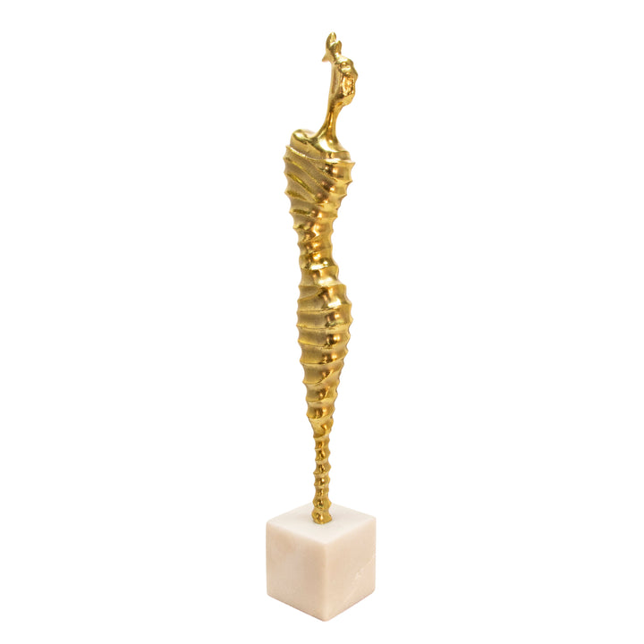 27" METAL MODERN FEMALE MUMMY DECO, GOLD