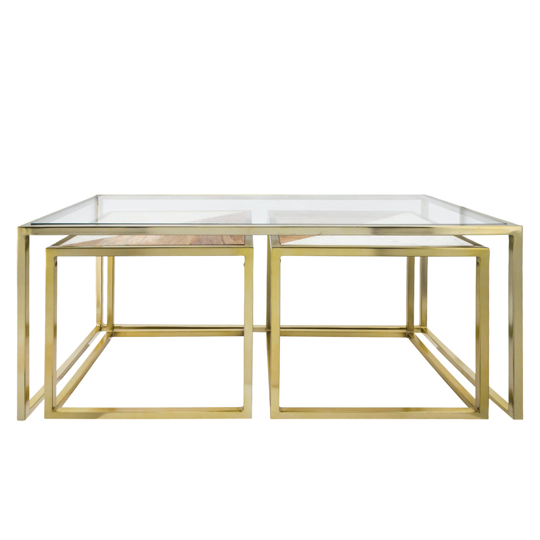 S/3 NESTING COFFEE TABLE, GOLD