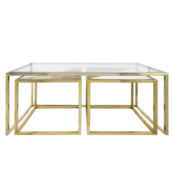 S/3 NESTING COFFEE TABLE, GOLD