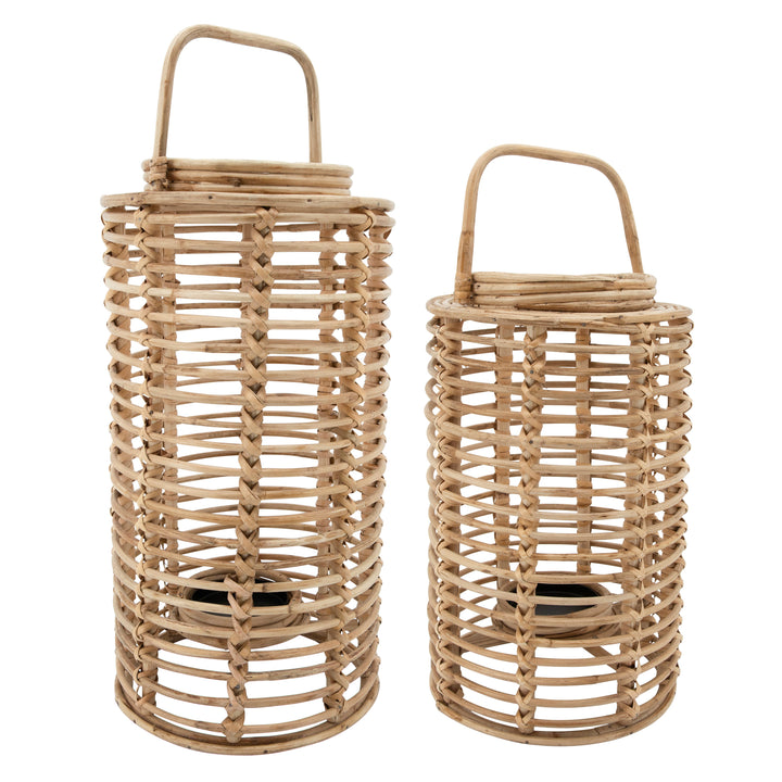 16"H" WICKER LANTERN, NATURAL