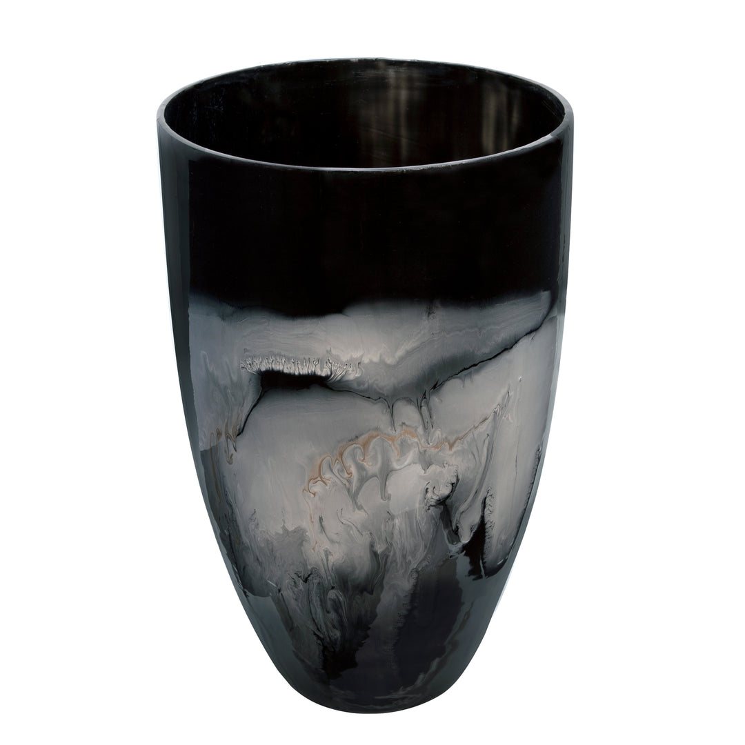 16"H GLASS VASE, BLACK