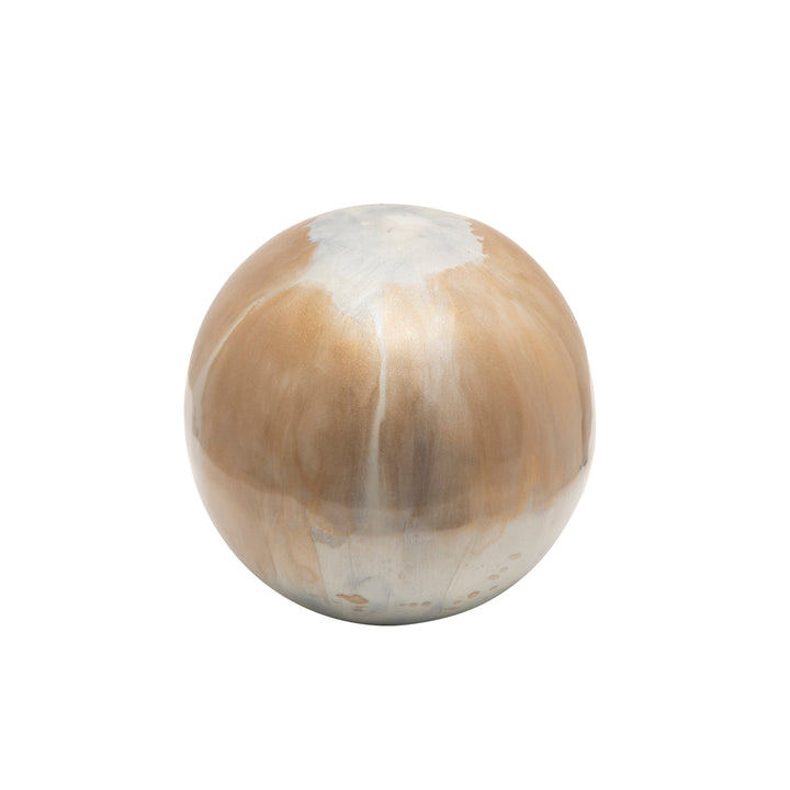 S/3 Metal Orbs, Cream