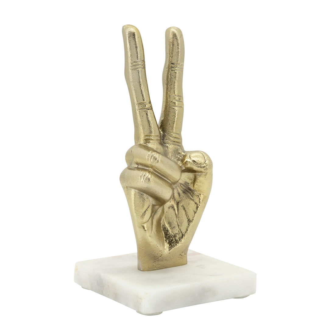 6" METAL PEACE SIGN, GOLD