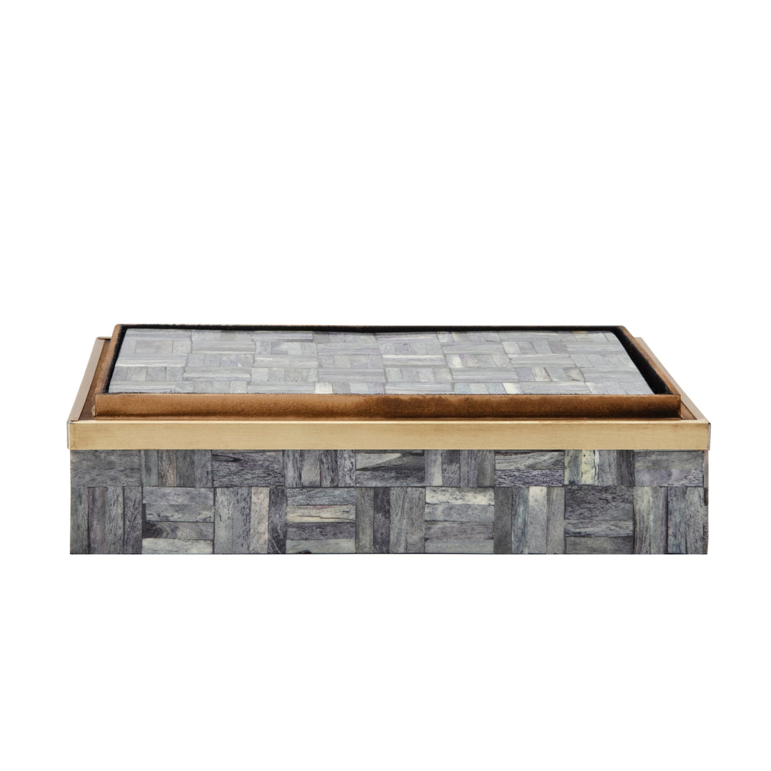 S/2 RECTANGULAR BOX, GRAY