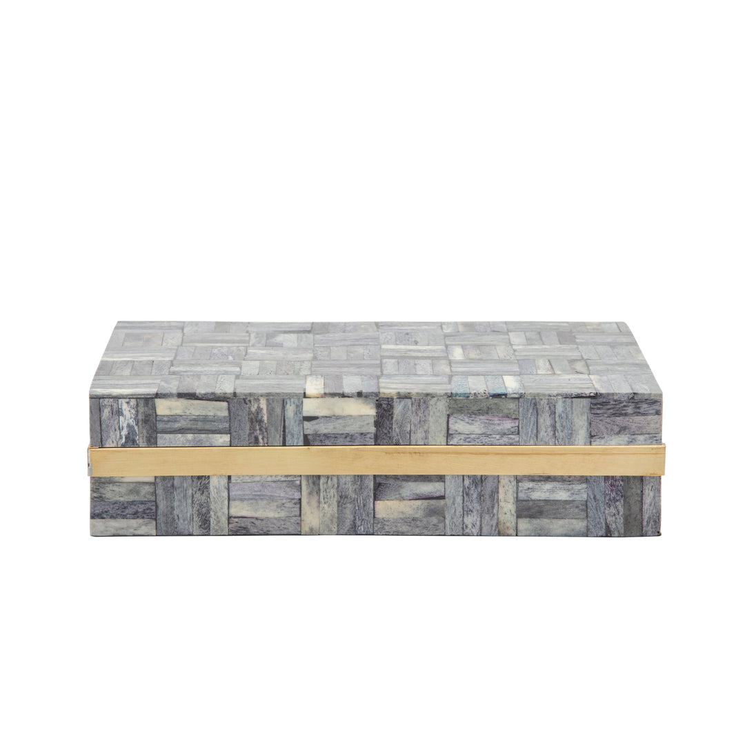 S/2 RECTANGULAR BOX, GRAY