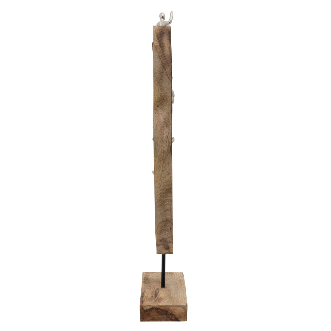 23"H MEN CLIMBING ON LOG, BROWN