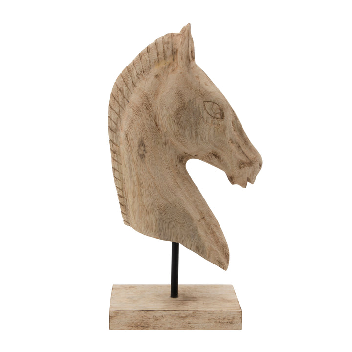 19"H BARN HORSE BUST, BROWN