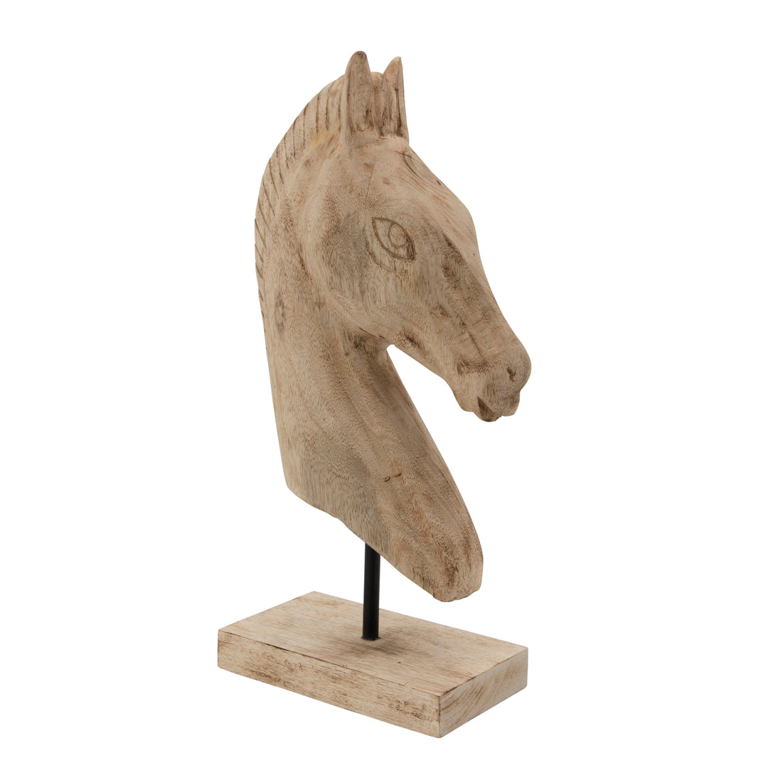 19"H BARN HORSE BUST, BROWN