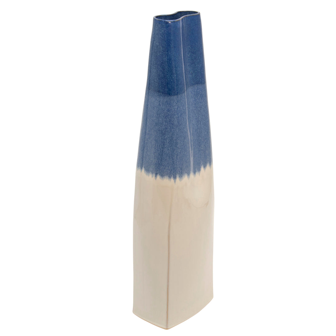 31"H 2-TONE VASE, NAVY