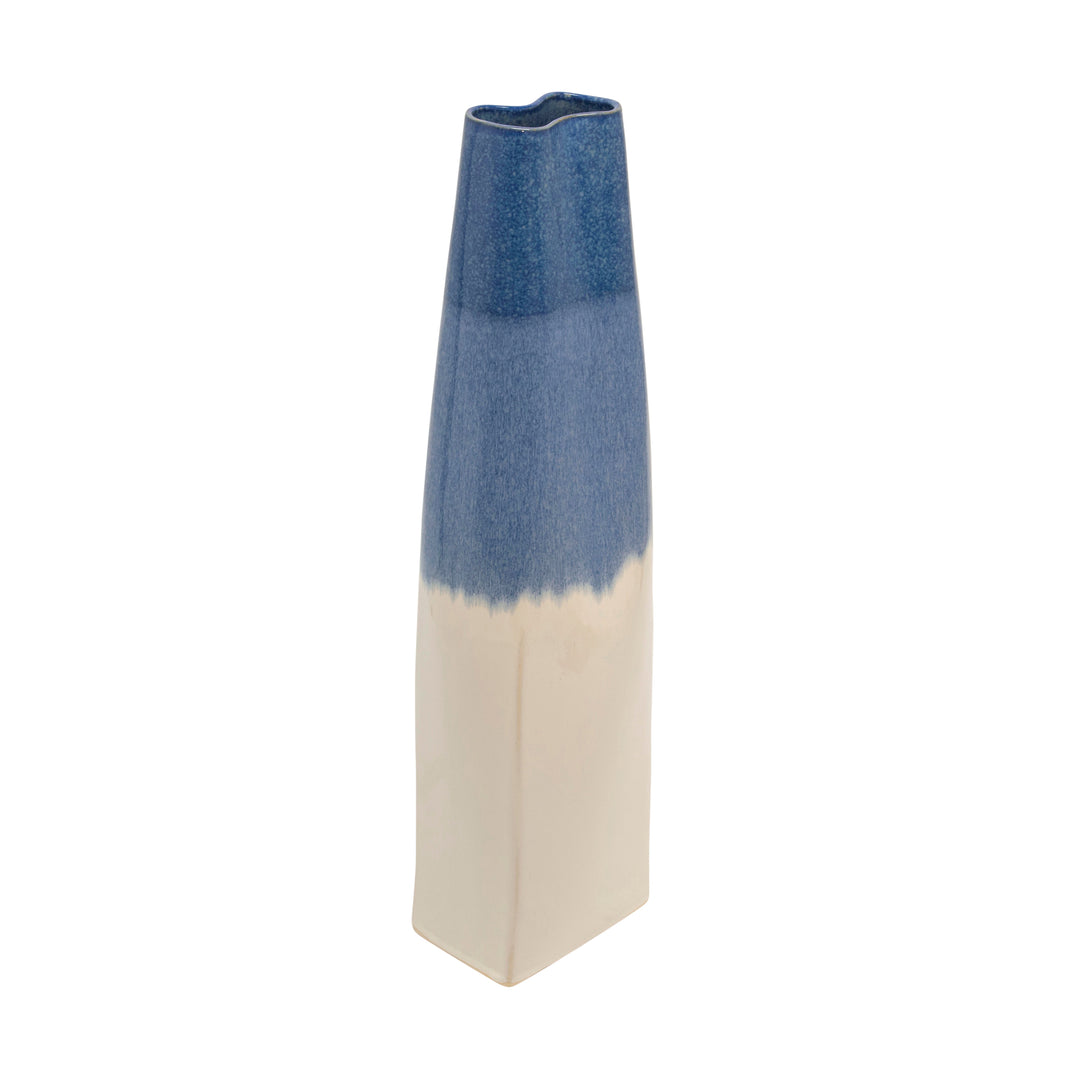 27"H 2-TONE VASE, NAVY