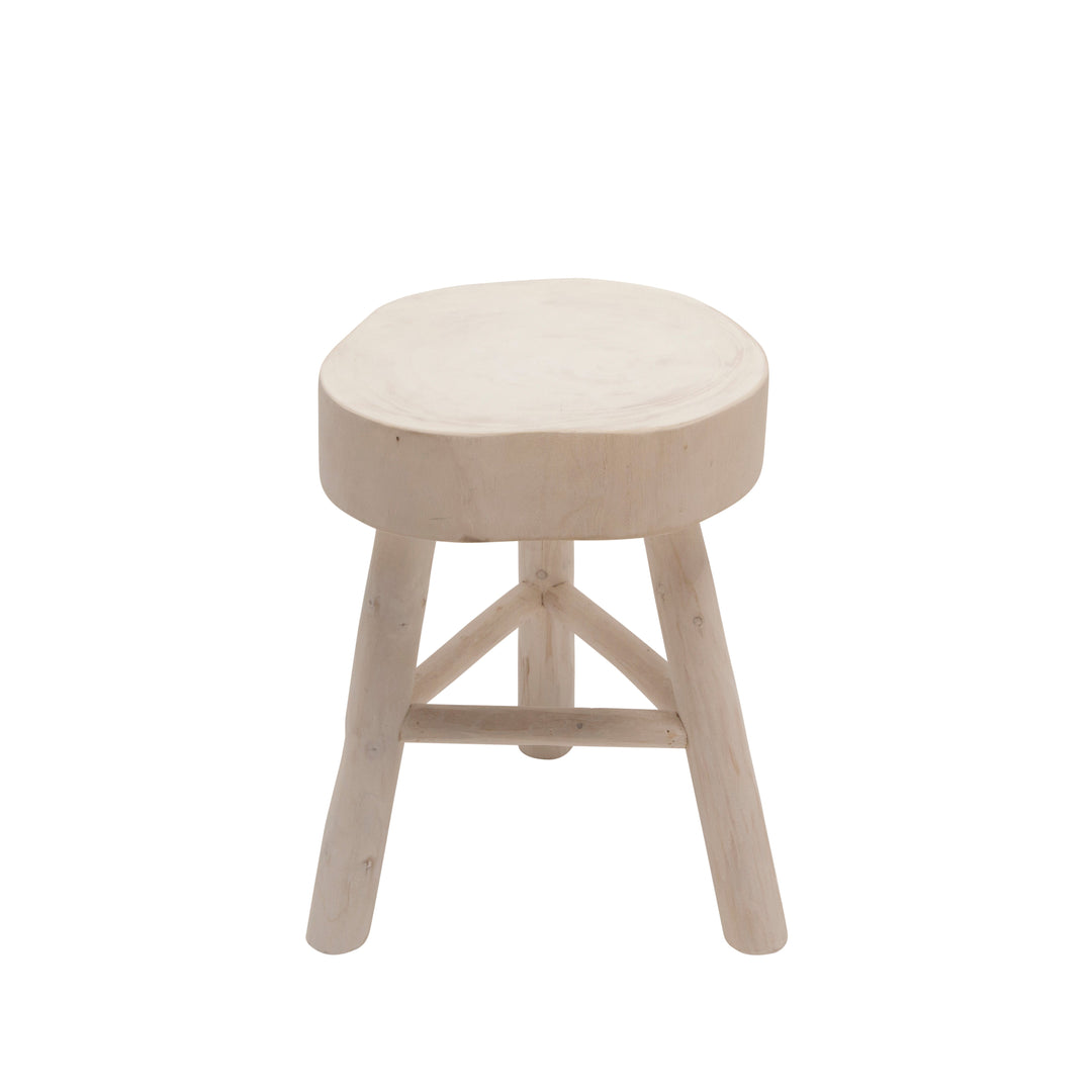 WOOD 16"H ACCENT TABLE, WHITE